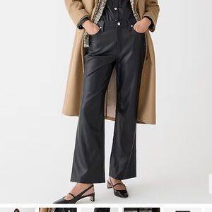 I crew Slim wide-leg pant in faux leather